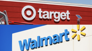 the walmart and target logos