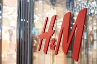 H&M logo on glass