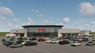 a rendering of a forthcoming meijer grocery store