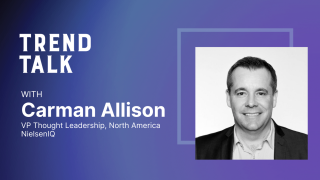 Infographic for Retail Leader's "Trend Talk" featuring a photo of Carman Allison.