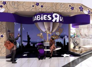 A rending showing a Babies R Us store.
