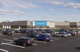 A rending showing a new Sam's Club store.