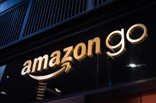 An Amazon Go sign at an Amazon Go store.