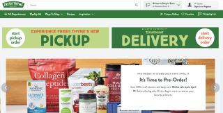 A screenshot of Thyme Fresh Market's website.