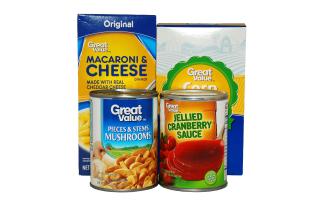A photo illustration showing products in Walmart's "Great Value" brand.