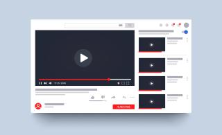 An illustration of a blank YouTube video page.