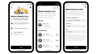 Uber's group grocer order interface.