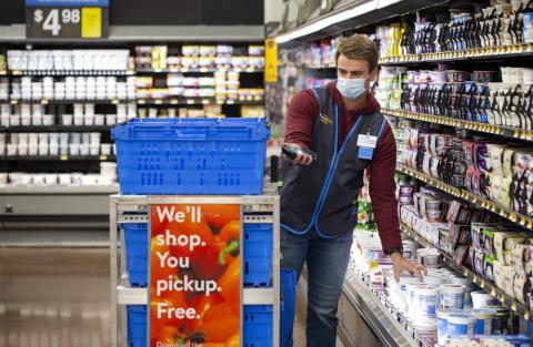 Walmart online sales surge