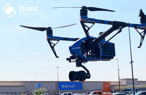 The COVID-19 tests can be delivered by drone to residents in single-family homes one mile from the store.