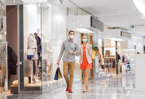 masked shoppers
