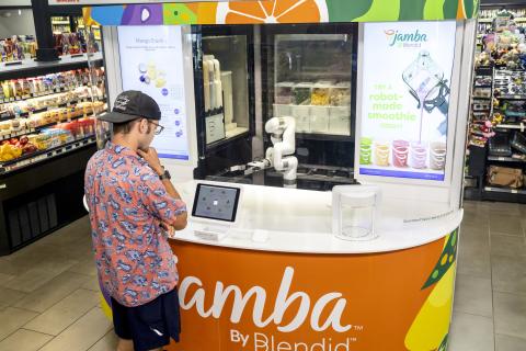 a person standing in front of a store
