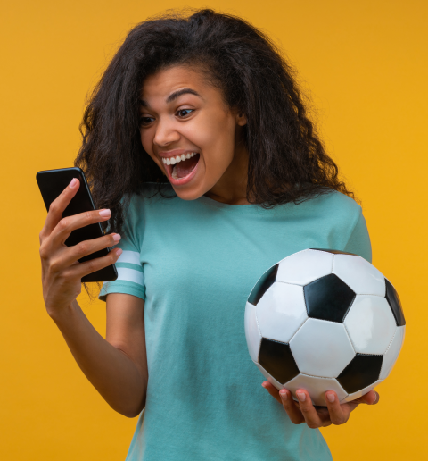Girl soccer fan