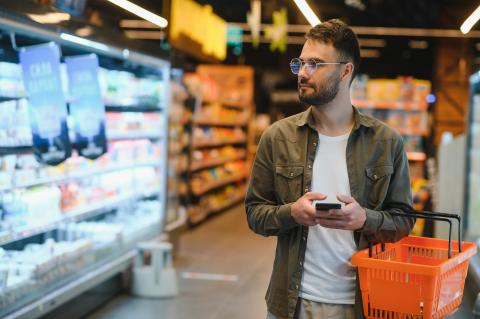 guy shopping on mobile phone