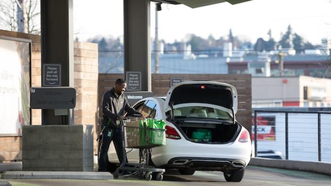 Grocery parking lot
