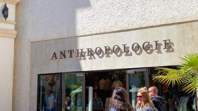 an white and beige Anthropologie storefront 