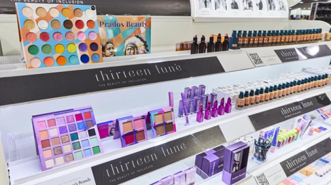 a thirteen lune display in a j.c. penney store