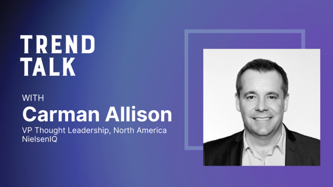 Infographic for Retail Leader's "Trend Talk" featuring a photo of Carman Allison.