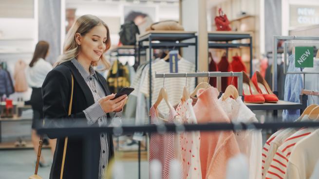 a woman shopping