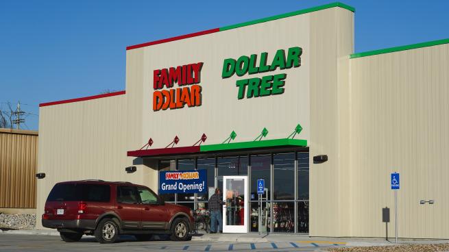 A Family Dollar and Dollar Tree store.