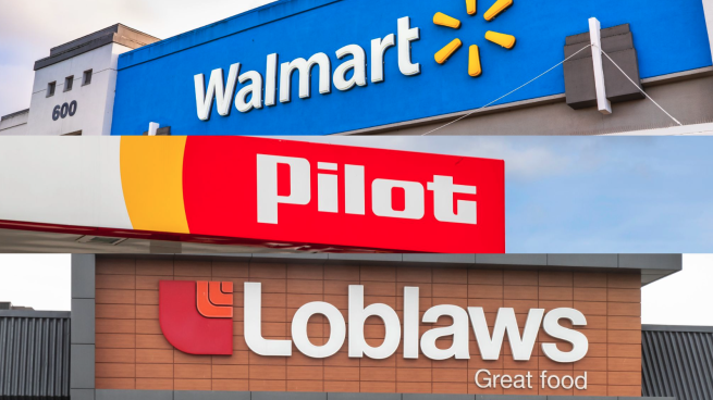 Walmart, Pilot and Loblaws.