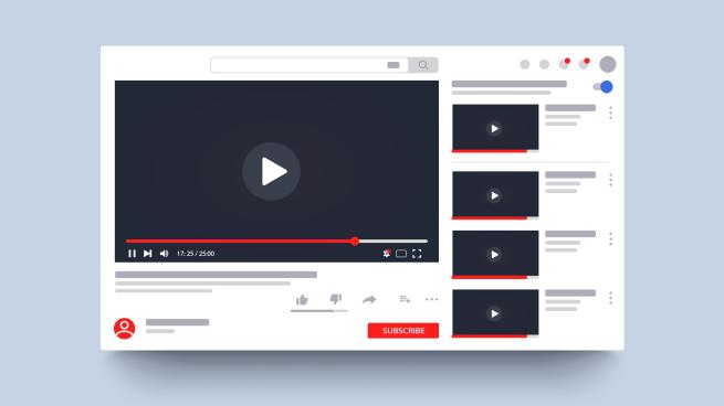 An illustration of a blank YouTube video page.