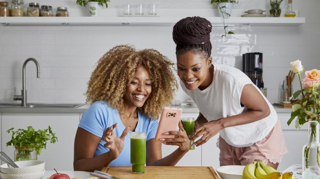 Women looking at phone