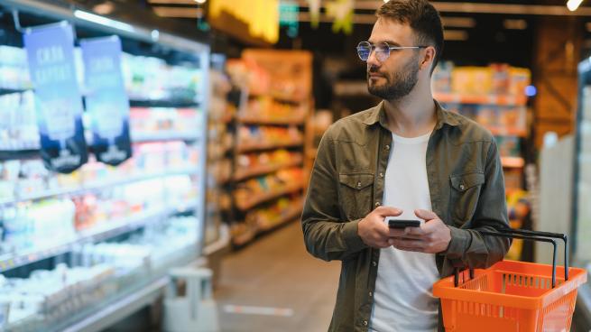 guy shopping on mobile phone