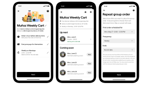 Uber's group grocer order interface.